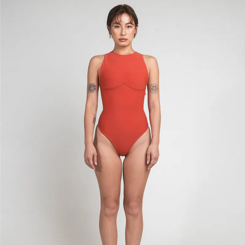 法式個性 削肩連身款