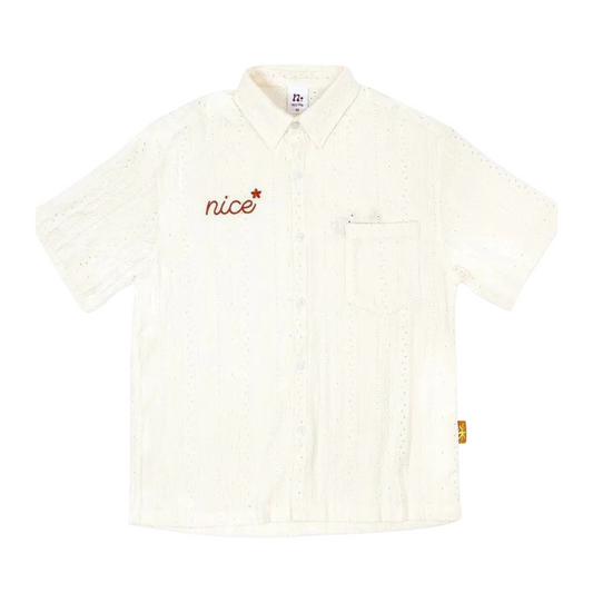 NICE SHIRT 鏤空花紋襯衫