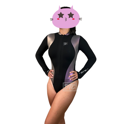 【藍鯨星雲系列】變色布料前拉鍊半身防寒衣