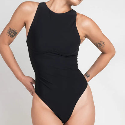 法式個性 削肩連身款