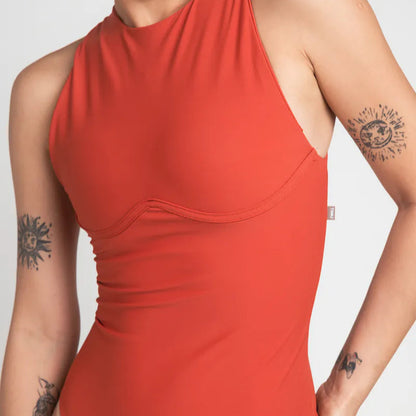 法式個性 削肩連身款