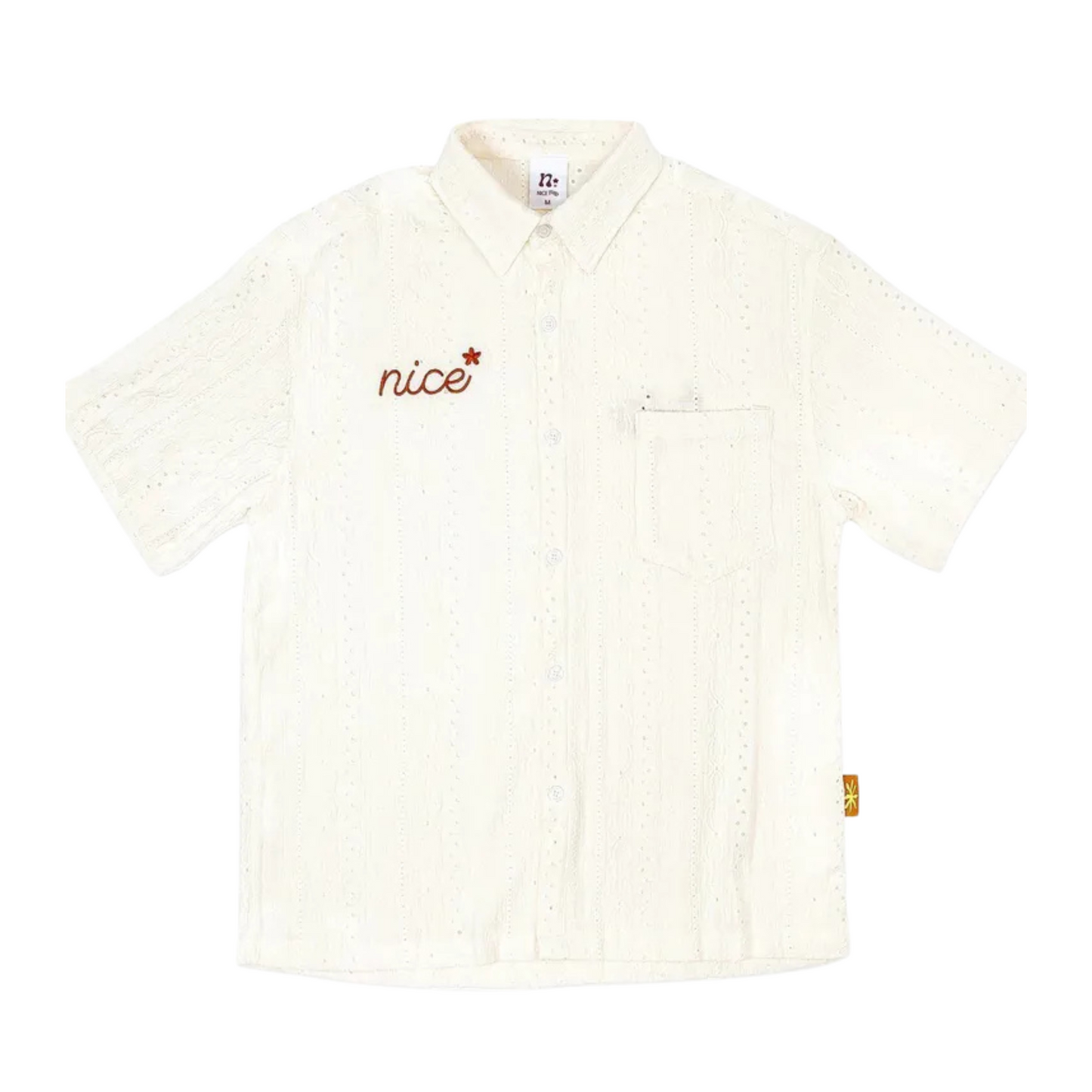 NICE SHIRT 鏤空花紋襯衫